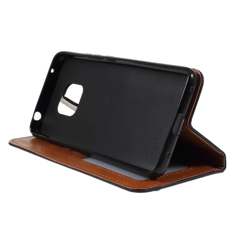 PU Leather Auto-absorbed Stand Wallet Phone Cover for Huawei Mate 20 Pro - Black