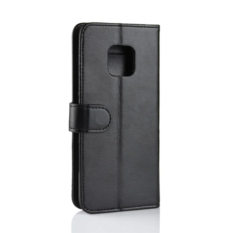 Crazy Horse Stand Stand Leather Case Para Huawei Mate 20 Pro - Preto