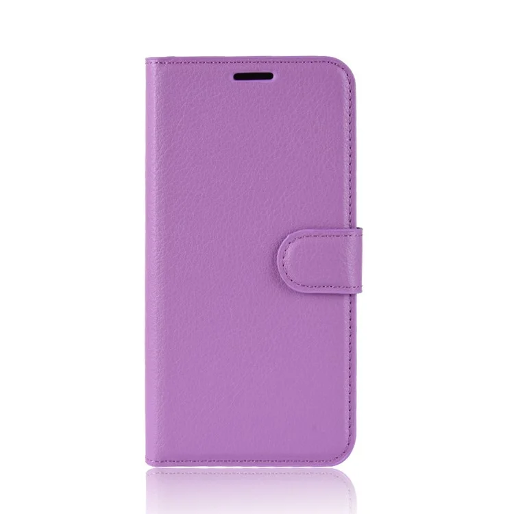 Litchi Texture Wallet Leather Case with Stand for Huawei Mate 20 Pro - Purple