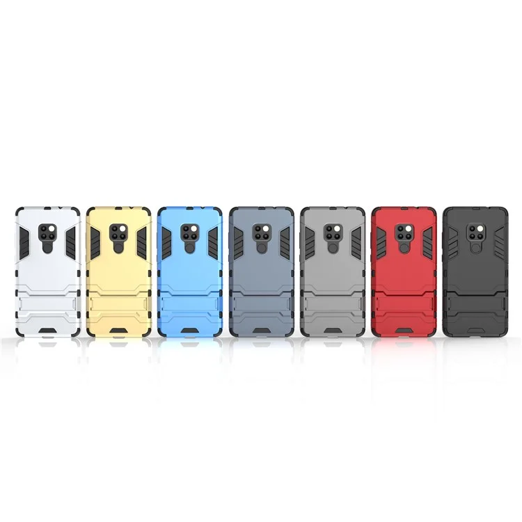 Funda híbrida de plástico + TPU con soporte para Huawei Mate 20 - Negro