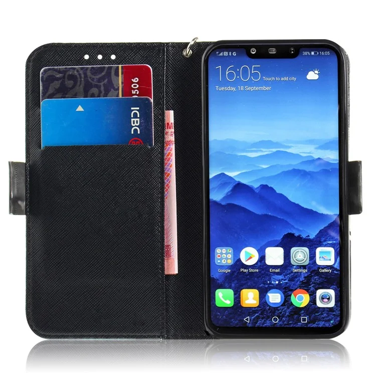 Porte-monnaies Porte-monnaie Pu PU PUL PI CUIR COTEUR POUR HUAWEI MATE 20 LITE - Mandala