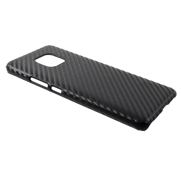 Funda de teléfono móvil de PC recubierta de piel sintética de PU para Huawei Mate 20 Pro: textura de fibra de carbono