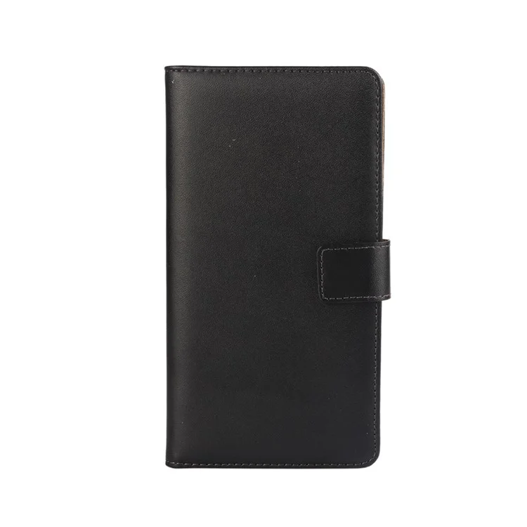 Genuine Split Leather Wallet Stand Phone Case for Huawei Mate 8 - Black