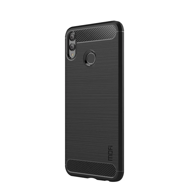 Texture in Fibra di Carbonio Mofi Spazzolato TPU Back Custodia Per Huawei Honor 8x / Onore Visualizza 10 Lite - Nero