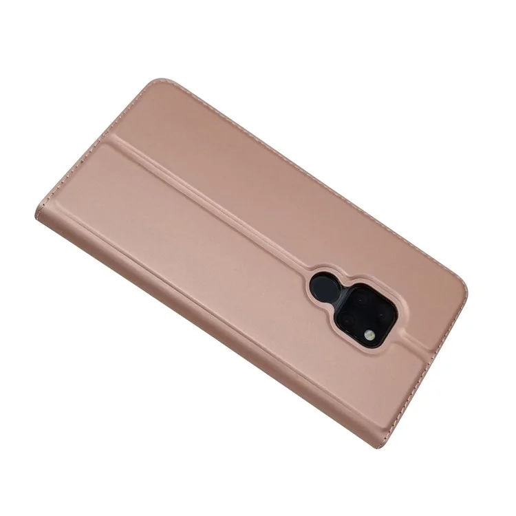 Magnetic Adsorption Leather Card Holder Cover for Huawei Mate 20 - Rose Gold