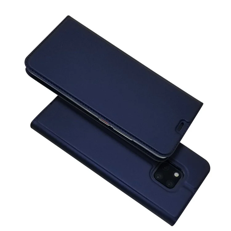 Case de Cuero de Adsorción Magnética Con Ranura Para Tarjetas Para Huawei Mate 20 Pro - Azul Oscuro