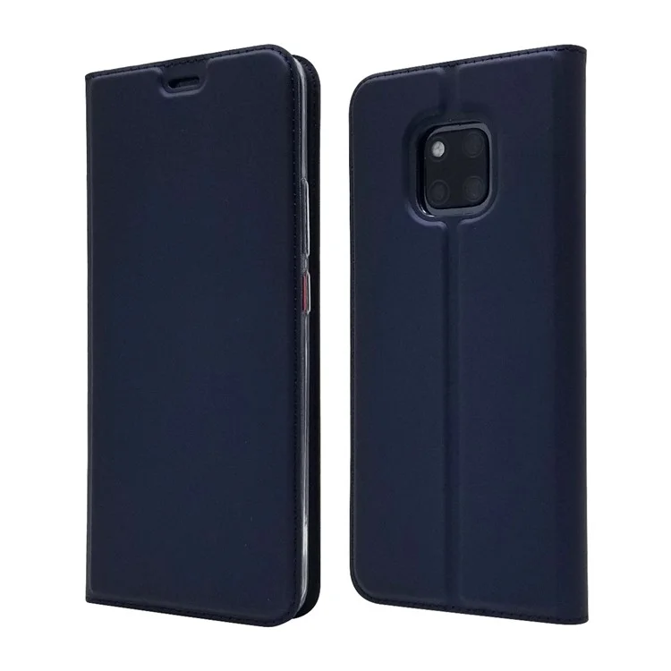 Magnetic Adsorption Leather Case with Card Slot for Huawei Mate 20 Pro - Dark Blue