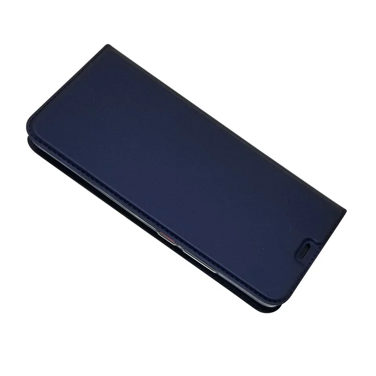 Magnetic Adsorption Leather Case with Card Slot for Huawei Mate 20 Pro - Dark Blue