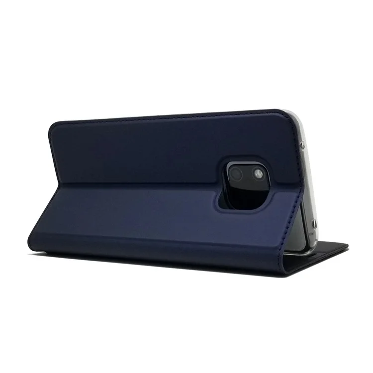 Custodia in Pelle di Adsorbimento Magnetico Con Slot Per Carte Per Huawei Mate 20 Pro - Blu Scuro