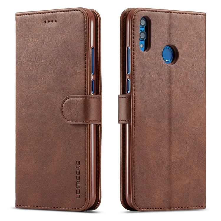 Lc. Imeeke Walllet en Cuir Case de Support Pour Huawei Honor 8X / Honneur Voir 10 Lite - Café