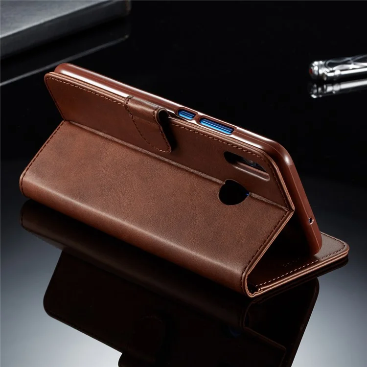 Lc. Imeeke Wallet Lederstand Hülle Für Huawei Honor 8x / Ehrenansicht 10 Lite - Kaffee