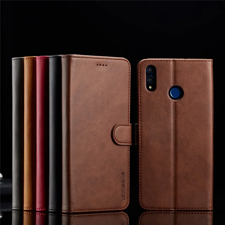Lc. Imeeke Wallet Lederstand Hülle Für Huawei Honor 8x / Ehrenansicht 10 Lite - Kaffee