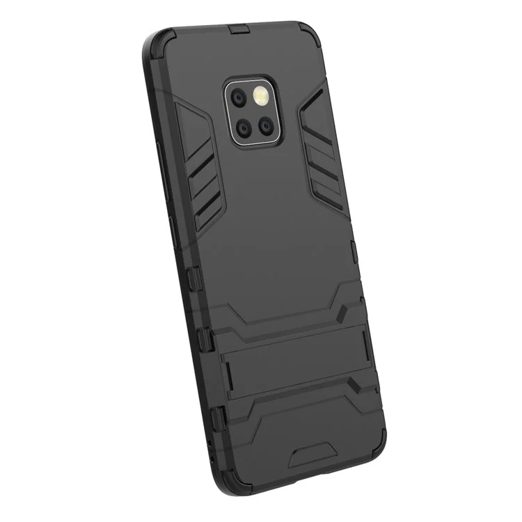 Funda de teléfono móvil híbrida de plástico duro y TPU con soporte para Huawei Mate 20 Pro - Negro