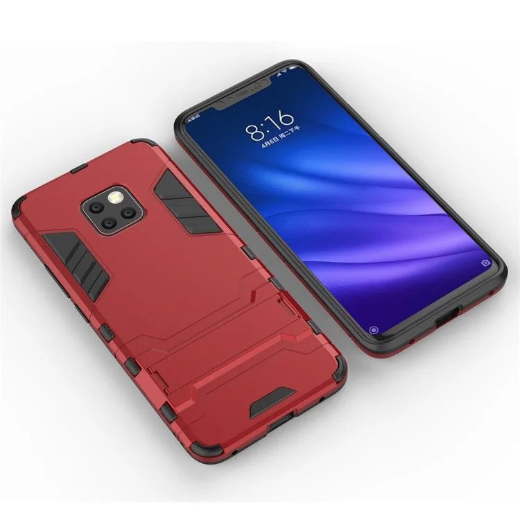 Cool Guard PC TPU Combo Back Case with Kickstand for Huawei Mate 20 Pro - Red