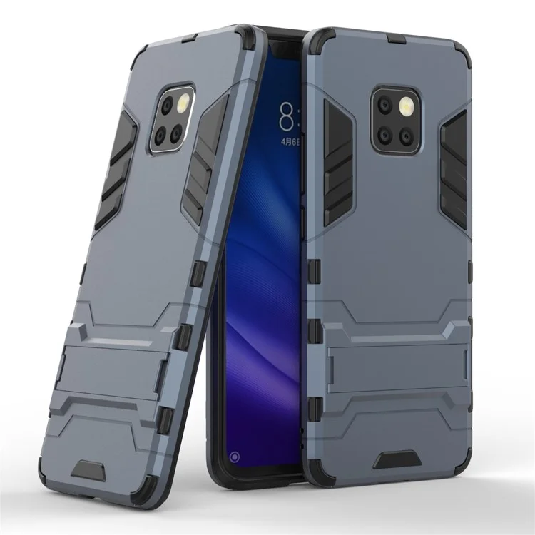 Для Huawei Mate 20 Pro Cool Guard PC TPU Гибридный чехол-накладка с подставкой - темно-синий