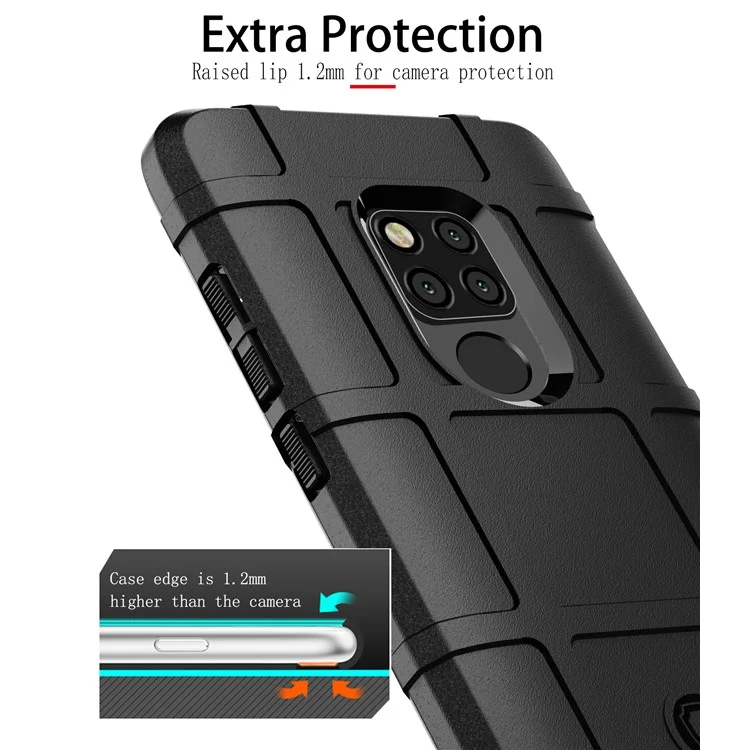 Textura de Cuadrícula Cuadrada Anti-shock Case de Teléfono TPU Suave Para Huawei Mate 20 X - Negro