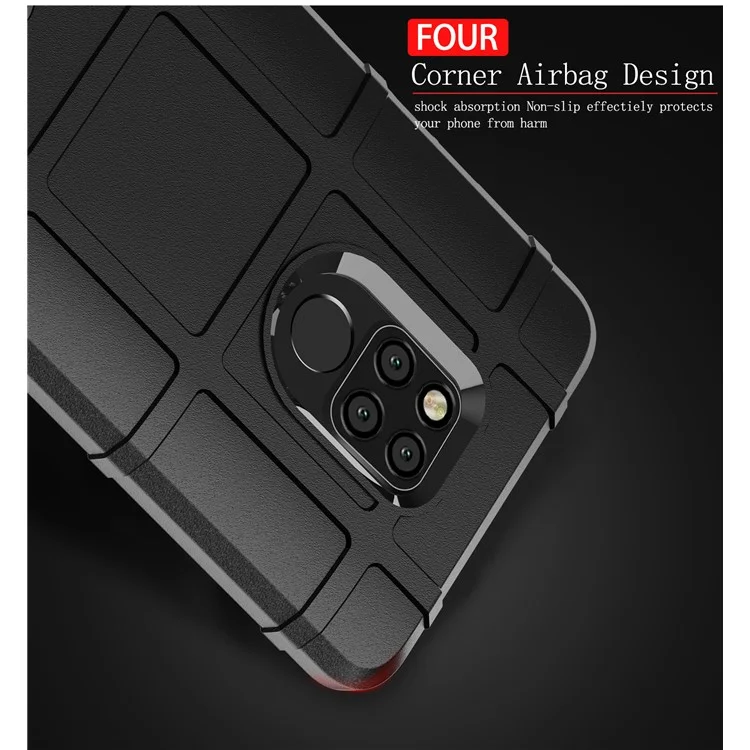 Textura de Cuadrícula Cuadrada Anti-shock Case de Teléfono TPU Suave Para Huawei Mate 20 X - Negro