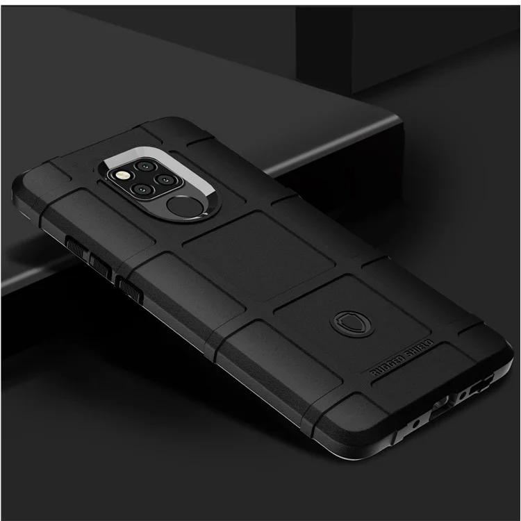 Textura de Cuadrícula Cuadrada Anti-shock Case de Teléfono TPU Suave Para Huawei Mate 20 X - Negro