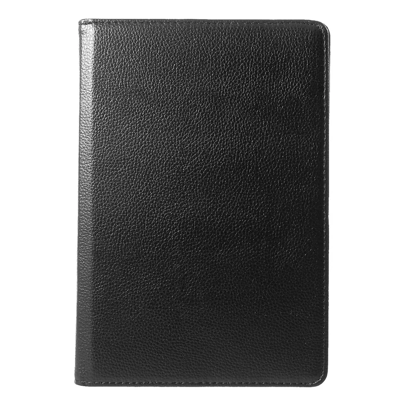 Litchi Skin Leather Shell Cover Case with 360-Degree Rotating Stand for Huawei Mediapad T5 10 - Black