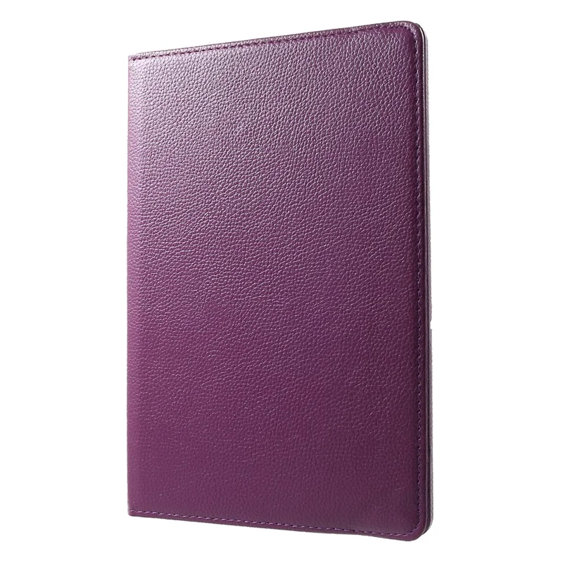 Litchi Skin Leather Shell Cover Case with 360-Degree Rotating Stand for Huawei Mediapad T5 10 - Purple