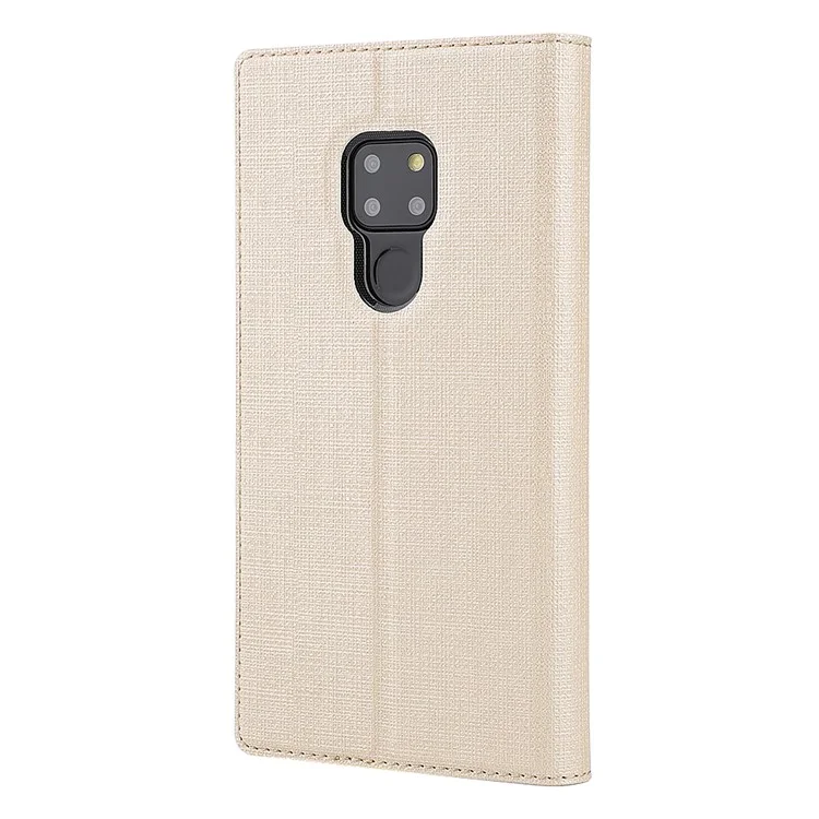 VILI DMX Window View Cross Texture Leather Cell Phone Case for Huawei Mate 20 - Gold