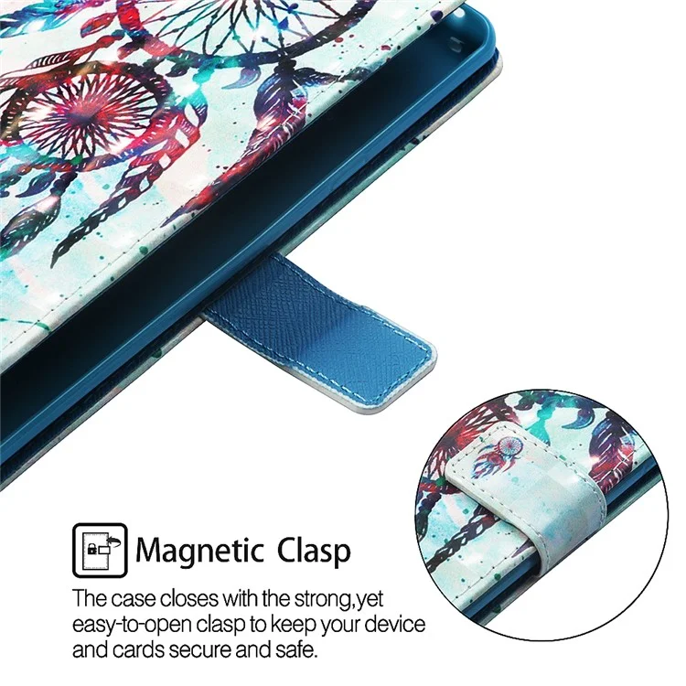 Pattern Printing Leather Magnetic Stand Case for Huawei Mate 20 Pro - Colorful Dream Catcher