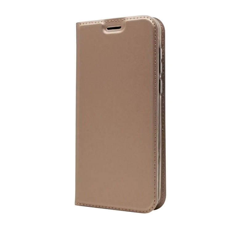 Auto-absorbed Stand Leather Card Holder Phone Cover for Huawei Y5 (2018) / Y5 Prime (2018) / Honor 7s / Play 7 - Rose Gold