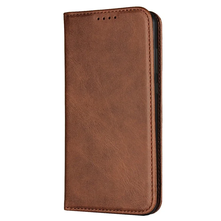 Auto-absorbed Leather Wallet Mobile Phone Cover for Huawei P20 Pro Strong Magnet Phone Case - Coffee