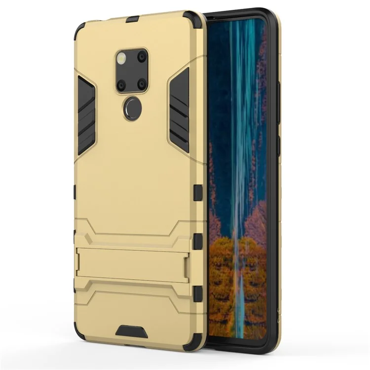 Plastic + TPU Hybrid Protection Case with Kickstand for Huawei Mate 20 X - Gold