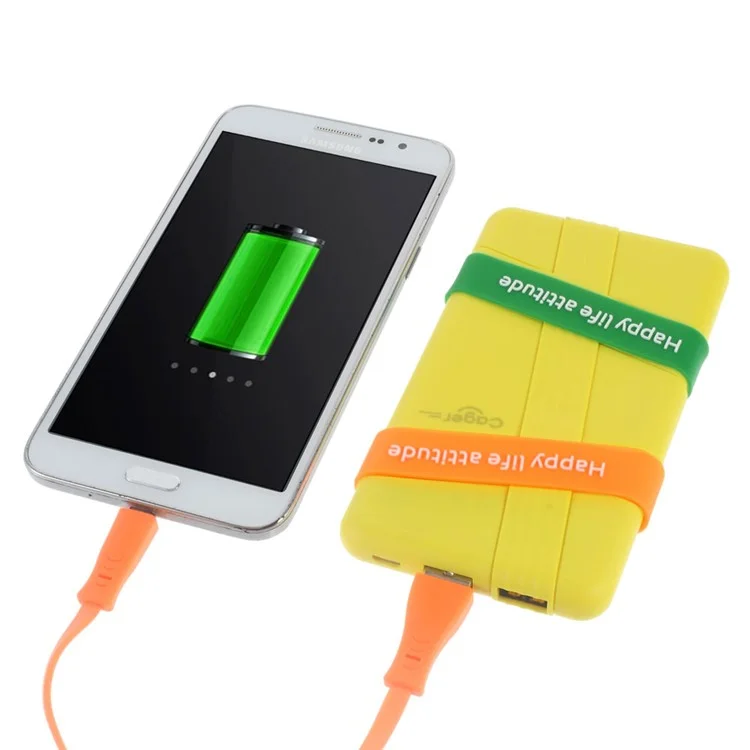 CAGER S3 6000mAh Dual USB Power Bank for iPhone iPad Samsung LG - Yellow