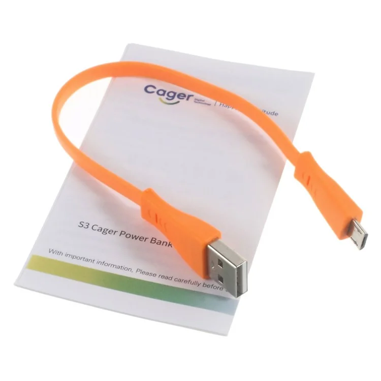 CAGER S3 6000mAh Dual USB Power Bank for iPhone iPad Samsung LG - Yellow