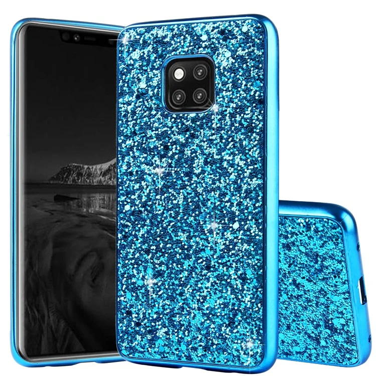 Electroplate Flash Powder PC + TPU Hybrid Mobile Mobile Basing Pour Huawei Mate 20 Pro - Bleu