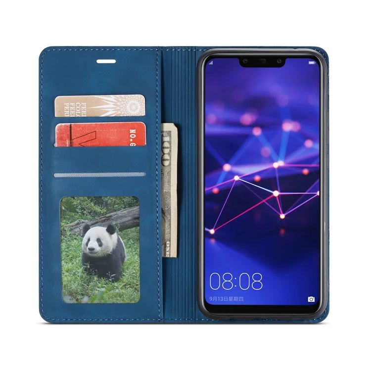 FORWENW Fantasy Series Stand Silky Touch Leather Wallet Case for Huawei Mate 20 Lite - Blue