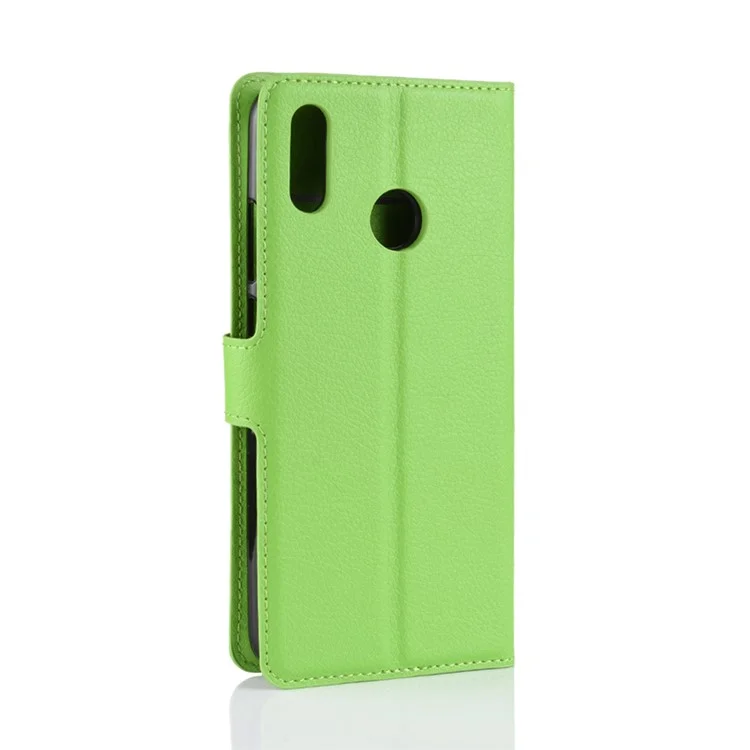 Litchi Texture Wallet Leather Cell Phone Cover for Huawei Honor 10 Lite / P Smart (2019) Mobile Phone Shell - Green