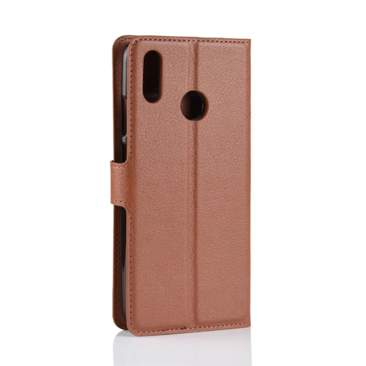 Litchi Texture Wallet Leather Cell Phone Cover for Huawei Honor 10 Lite / P Smart (2019) Mobile Phone Shell - Brown