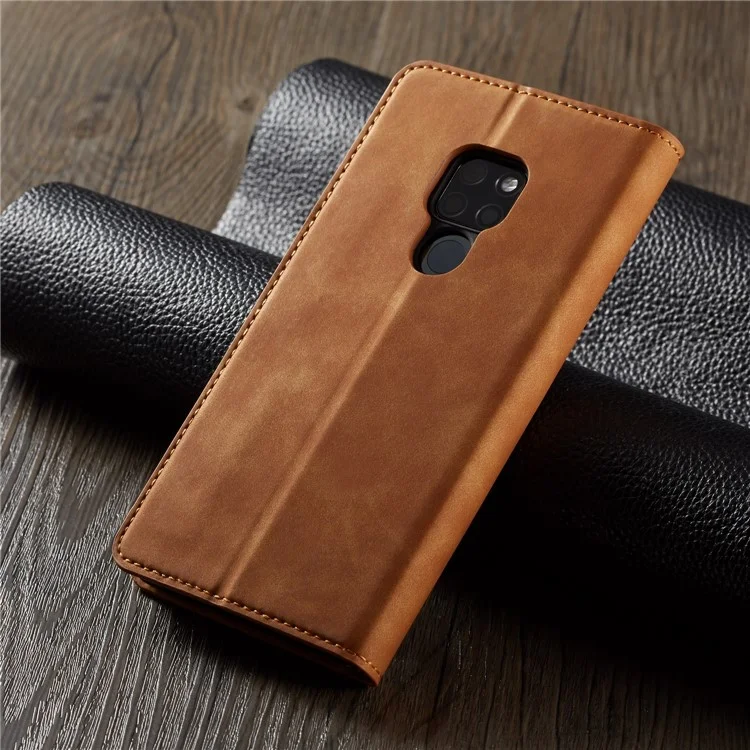 FORWENW Fantasy Series Silky Touch Leather Wallet Case for Huawei Mate 20 - Brown