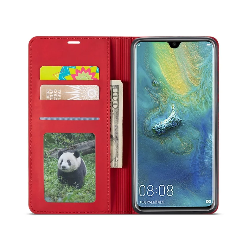 FORWENW Fantasy Series Magnetic Silky Touch Leather Wallet Case for Huawei Mate 20 - Red