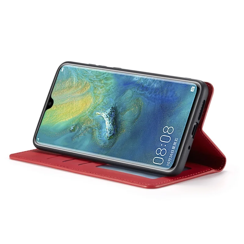 FORWENW Fantasy Series Magnetic Silky Touch Leather Wallet Case for Huawei Mate 20 - Red