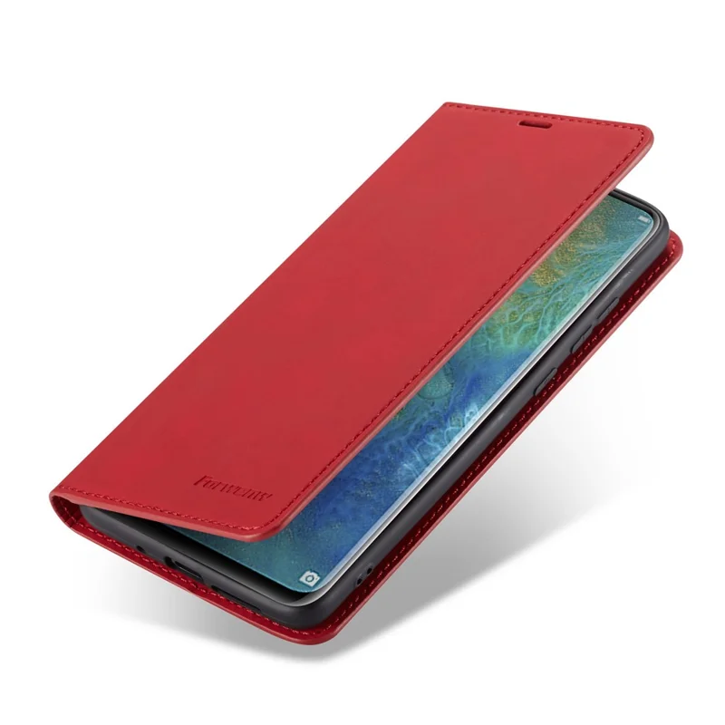 FORWENW Fantasy Series Magnetic Silky Touch Leather Wallet Case for Huawei Mate 20 - Red