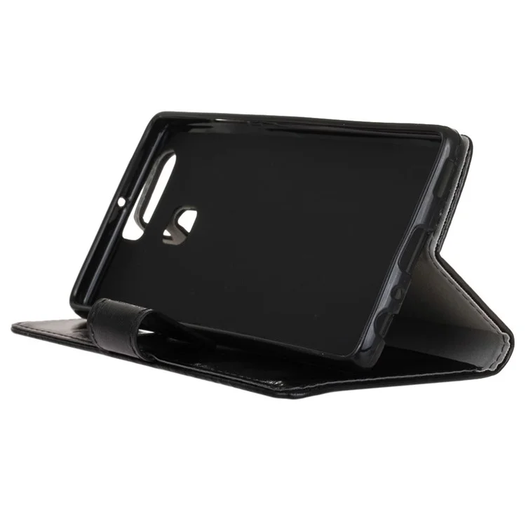 Crazy Horse Grain Wallet Leather Case for Huawei P9 - Black