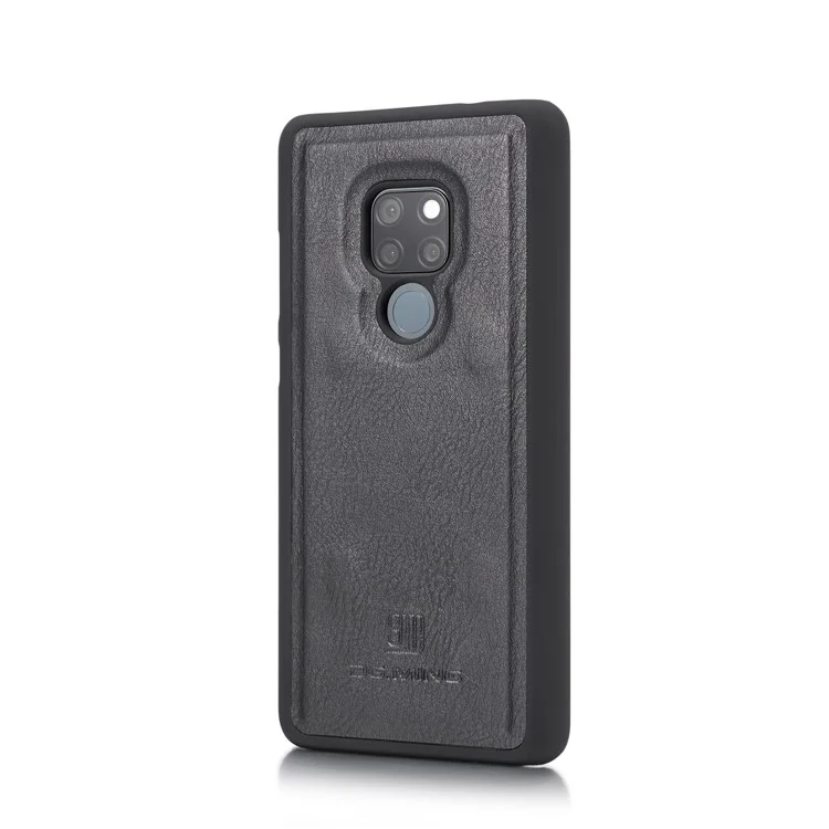 DG.MING Detachable 2-in-1 Split Leather Wallet Shell + PC Back Case per Huawei Mate 20 - Nero