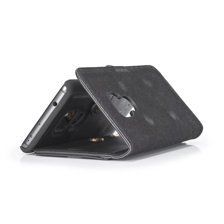 DG.MING Detachable 2-in-1 Split Leather Wallet Shell + PC Back Case per Huawei Mate 20 - Nero
