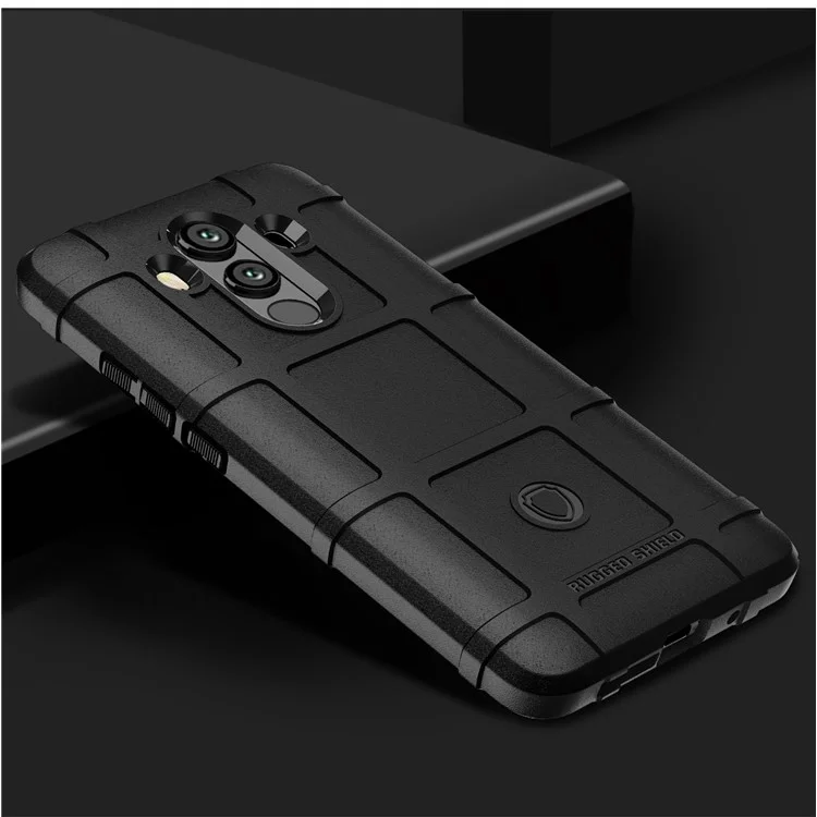 Textura Cuadrada de Cuadrícula Cuadrada Rugged Case Soft TPU Anti-shock Para Huawei Mate 10 Pro - Negro