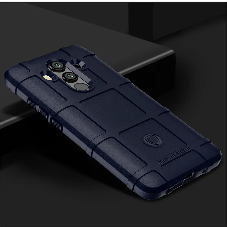 Rugged Square Grid Texture Soft TPU Anti-shock Protection Cover for Huawei Mate 10 Pro - Blue