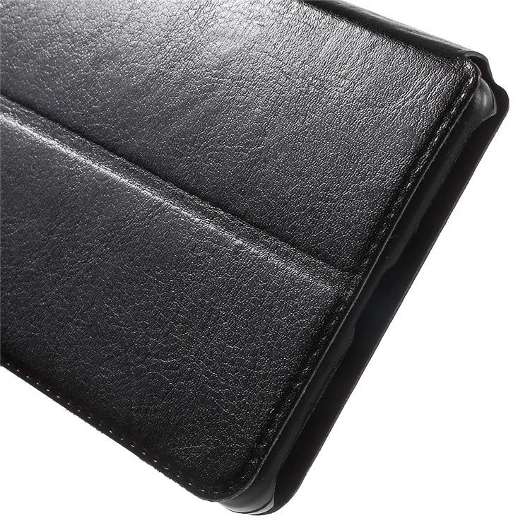 Crazy Horse Leather Flip Phone Case for Huawei P9 Lite - Black