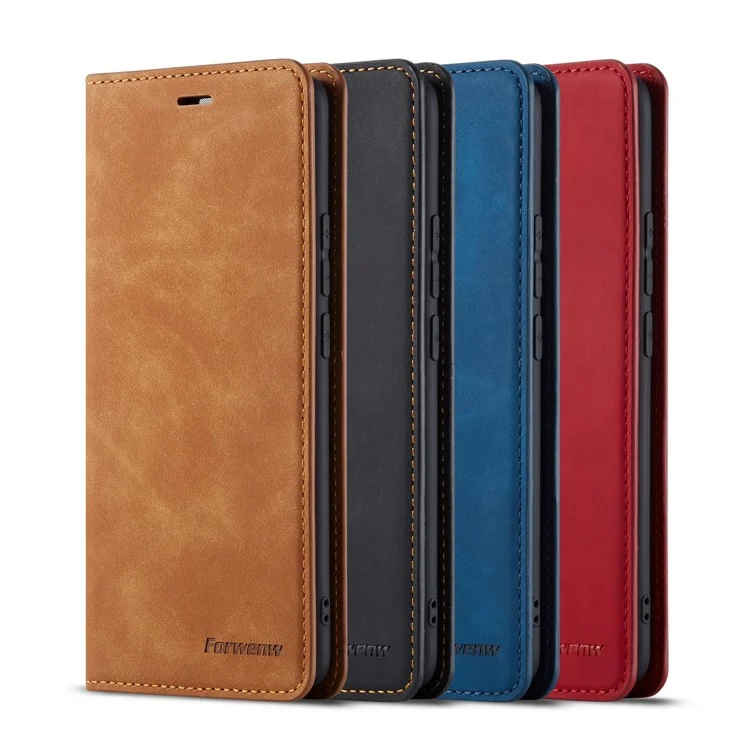 Forwenw Fantasy Série Auto-Absorbé Touch Silky Touch Portefeuille Porte-monnaie Pour Huawei Mate 20 Pro - Marron