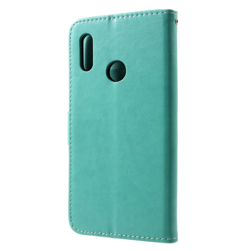 Imprint Butterfly Flowers Leather Stand Wallet Mobile Phone Case for Huawei Honor 10 Lite - Green