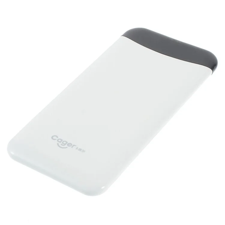 CAGER S88 6000mAh External Power Bank for iPhone iPad Samsung LG - White