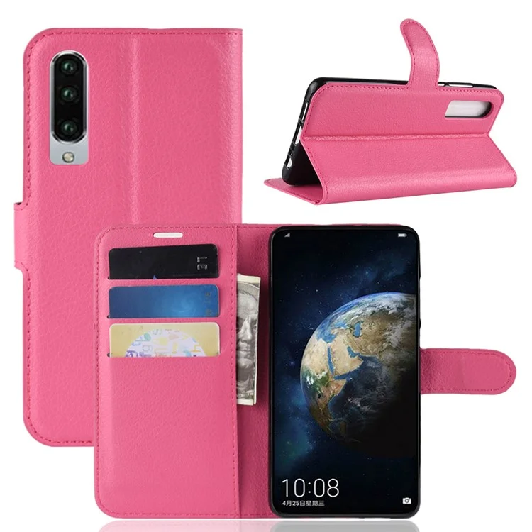 Litchi Texture Wallet Stand Кожаный Мобильный Корпус Для Huawei P30 - Роза