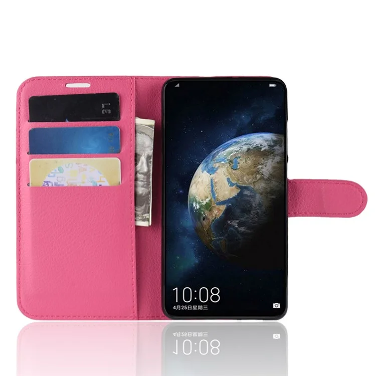 Litchi Texture Stand Stand Leather Mobile Case Para Huawei P30 - Rosa